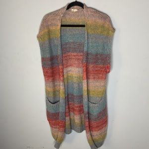 Anthropologie Moth stripe rainbow sweater vest cardigan xs s